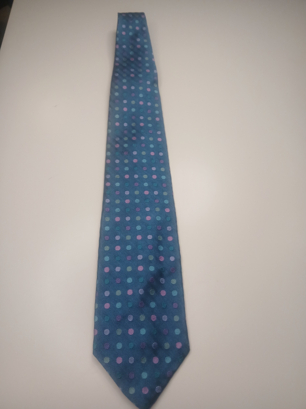 Paul Stuart Polka- Dot Handmade Silk Tie..